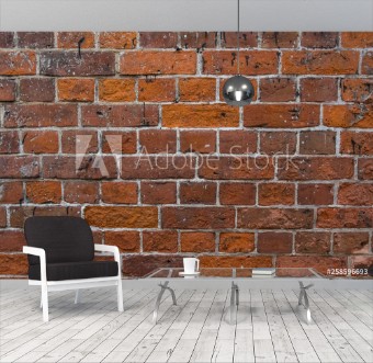 Picture of Old red brick wall texture background